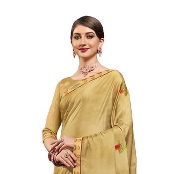 Mustard plain chiffon saree with blouse 2