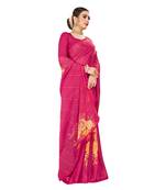 Pink printed brasso saree with blouse