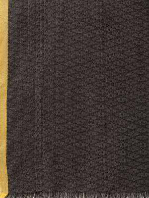 Grey & Yellow Woven Diamond Weave Pure Viscose Rayon Stole 3
