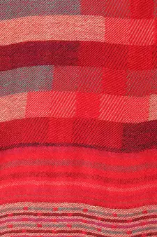 Red & Multi Viscose Rayon Woven Design Shawl