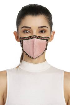 3-Ply Reusable Pink & Multi Solid Poly Silk Fabric Fashion Mask