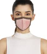 3-Ply Reusable Pink & Multi Solid Poly Silk Fabric Fashion Mask