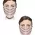 2 Pastel Pink & Multi 3-Ply Art Silk Embellished Fabric Fashion Mask
