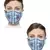 2 Pastel Blue & Silver 3-Ply Art Silk Floral Embellished Fabric Fashion Mask