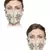 2 White & Gold 3-Ply Art Silk Embellished Fabric Fashion Mask