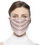 3-Ply Pastel Pink & Multi Art Silk Embellished Fabric Fashion Mask