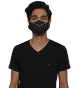 3-Ply Reusable Black & Multi Checked Viscose Fabric Fashion Mask