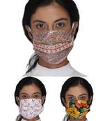 3 Multicolor 3-Ply Reusable Cotton Printed Fabric Fashion Mask