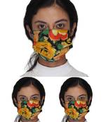 Anekaant3 Black & Multi 3-Ply Reusable Printed Cotton Fabric Fashion Mask