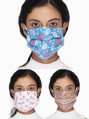 3 Multicolor 3-Ply Reusable Cotton Fabric Fashion Mask 1