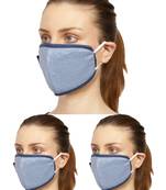 3 Blue & Silver 3-Ply Reusable Cotton Lurex Fabric Fashion Mask