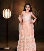 Peach Real Mirror Hand Work Net Lehenga Choli with Stunning Tessel
