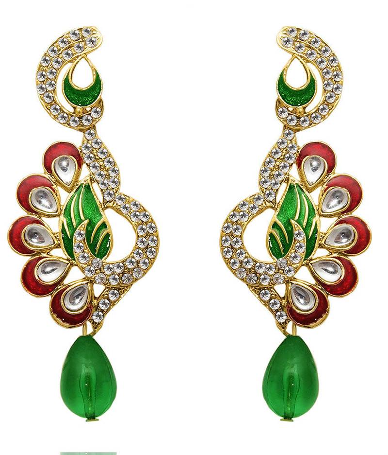 Bollywood Fashion Jewelry Set Jali Work Dangler Earrings