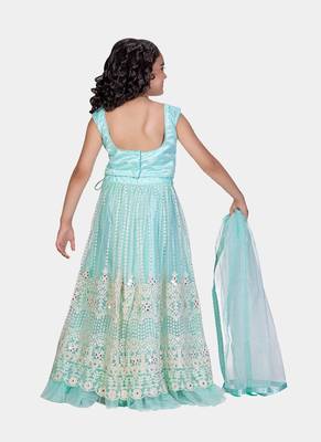 SKY Real Mirror Hand Work Net Lehenga Choli with Stunning Tessel 5
