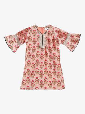 Floral Printed Kurta with Peplum Sleeves & Salwar 2