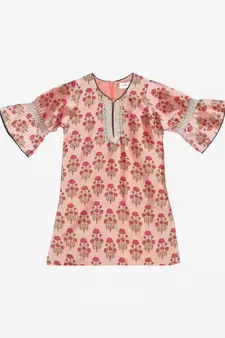 Floral Printed Kurta with Peplum Sleeves & Salwar