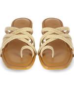 Cr  me Lace Adorned Nude Flats