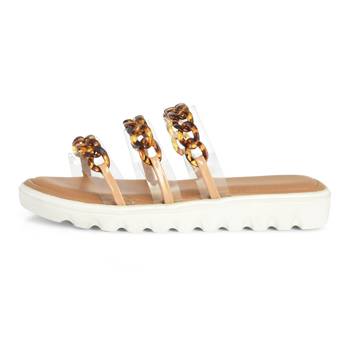 Nude Comfort Flats With Brown Chain 3