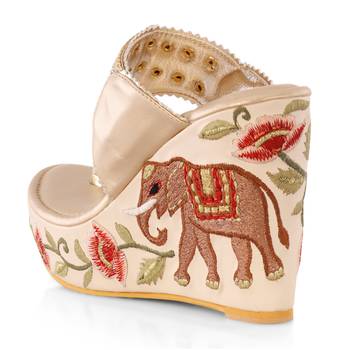 Mulitcolour Embroidered Royal Kolhapuri Wedges 2