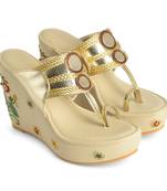 Birds Of Paradise Embellished Kolhapuri Wedges