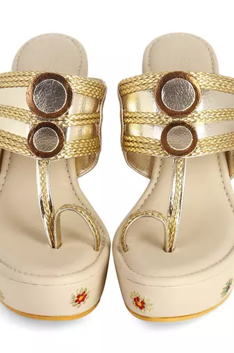Birds Of Paradise Embellished Kolhapuri Wedges
