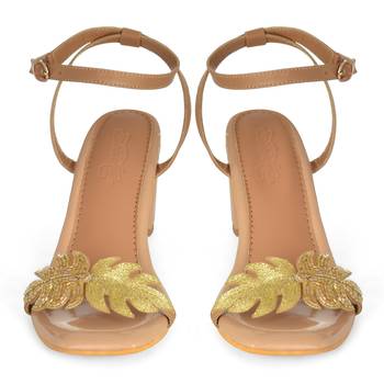 Embroidery Gold Leaf Lexie Heels 2