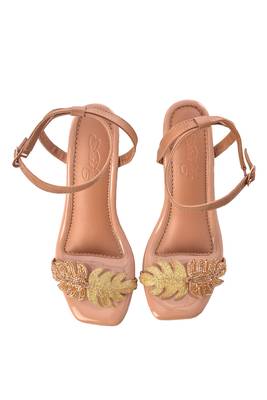 Embroidery Gold Leaf Lexie Heels 4