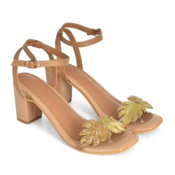 Embroidery Gold Leaf Lexie Heels 1