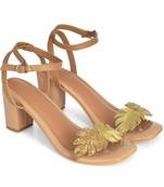 Embroidery Gold Leaf Lexie Heels