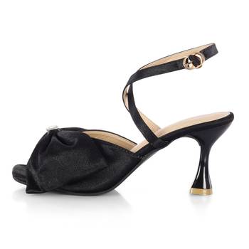 Black Satin Lexie 3-Inch Pencil Heels 3