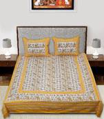 Ridan cotton jaipuri printed  bed sheet with pillow cover