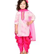 Tie & Dye Pink Georgette Kurta With Dhoti Set 