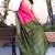 This is   Pink Blended Silk saree with geomatric design from Charukriti