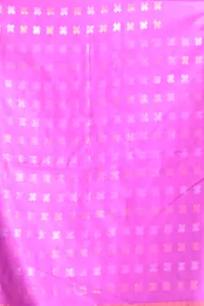 This is   Magenta Blended Cotton saree from Charukriti