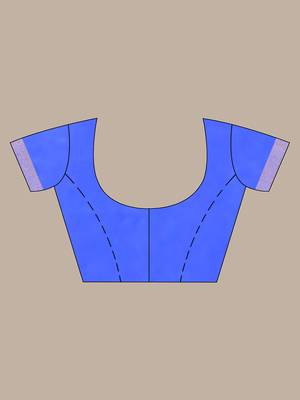This is   Cobult Blue Brocade Silk with traditional motiff from Charukriti 5