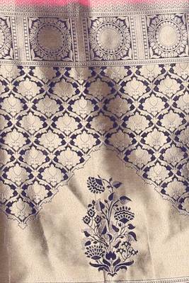 This is   Golden Yellow Brocade Silk with zari weaving from Charukriti 4