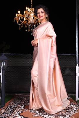 This is   Cream Brocade Silk with zari weaving from Charukriti 2