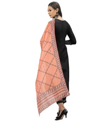 Black Embroidery Polyester blend Kurta Set 4