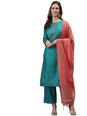 Rama Embroidary Lace Tafetta Kurta Set 1