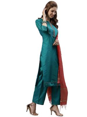 Rama Embroidary Lace Tafetta Kurta Set 2