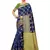Navy Blue Woven Silk Blend Saree With Blouse