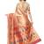 Beige woven silk blend saree with blouse