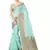 Aqua Blue Woven Cotton Silk Saree With Blouse