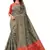 Grey woven Banarasi Cotton  silk saree with blouse