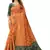 Orange woven Banarasi Cotton  silk saree with blouse