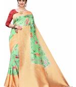 Multicolor Woven Cotton Silk Saree With Blouse
