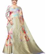 Multicolor Woven Cotton Silk Saree With Blouse