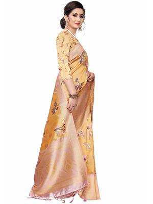 Multicolor Woven Cotton Silk Saree With Blouse 3