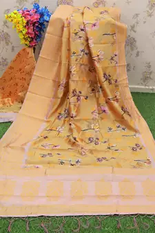 Multicolor Woven Cotton Silk Saree With Blouse