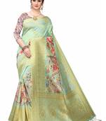 Multicolor Woven Cotton Silk Saree With Blouse